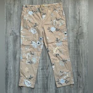 Democracy "Flex - ellent Floral Print Beige Pants Sz 12